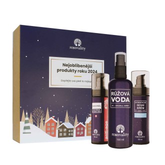 Renovality Original Series najpopularniejsze produkty 2024 roku Bakuchiol serum 30 ml + woda różana 100 ml + kwas hialuronowy krem na dzień 30 ml