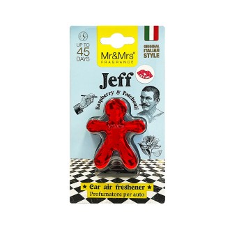 Mr&Mrs Fragrance Jeff Chrome Raspberry & Patchouli zapach samochodowy czerwony