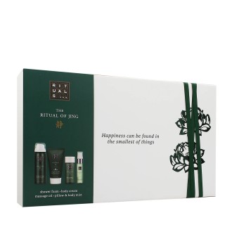 Rituals The Ritual of Jing zestaw upominkowy żel pod prysznic 50 ml + krem do ciała 70 ml + olejek do masażu 50 ml + mgiełka do ciała i poduszka 20 ml