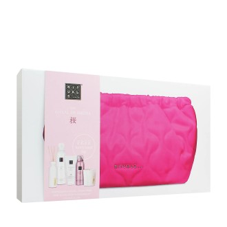 Rituals The Ritual of Sakura zestaw prezentowy żel pod prysznic 200 ml + krem do ciała 150 ml + świeca zapachowa 140 g + sztyft zapachowy 70 ml + pianka do ciała 150ml