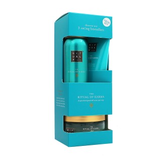 Rituals The Ritual of Karma zestaw upominkowy żel pod prysznic 50 ml + peeling do ciała 125 g + krem do ciała 70 ml